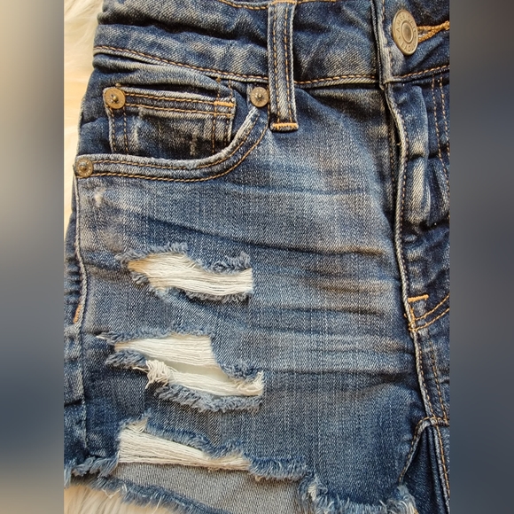 American Eagle Outfitters Ne(x)t Level Stretch Hi-Rise Shortie Denim Short - Picture 3 of 9